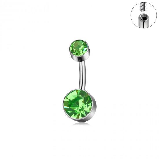 Titanium banana earring for navel piercing PiercedFish TIN05-141046 (stones 4 and 6 mm) Titanium banana earring for navel piercing PiercedFish TIN05-141046 (stones 4 and 6 mm)