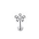 Steel labret earring with flower-shaped cluster wrap with cubic zirconia PF LSIL01-K for piercing ear cartilage, helix, tragus.
