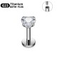 Titanium Microlabret Heart Earring with Cubic Zirconia for Lip, Helix, Tragus Piercing PF T23LI3-2