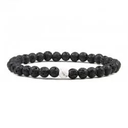 Women's bracelet 80311-2 with lava and a bead of white cacholong (1 pc)