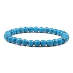 Thin bracelet made of stone 0235-2 turquoise blue (1 pc)
