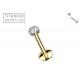 Titanium labret earring for ear and lip piercing PiercedFish TIL03 with crystal