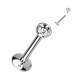 Titanium labret earring for ear and lip piercing PiercedFish TIL03 with crystal