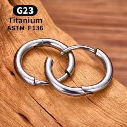 Сережки-кільця з титану ASTM F136 без вставок (клікер), пара, для хелікса, трагуса, мочки (пара)