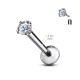 Microlabret earring 1.2 mm made of titanium with cubic zirconia for lip piercing, helix, tragus PiercedFish T23LI3 (1 pc)