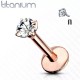Microlabret earring 1.2 mm made of titanium with cubic zirconia for lip piercing, helix, tragus PiercedFish T23LI3 (1 pc)