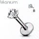 Microlabret earring 1.2 mm made of titanium with cubic zirconia for lip piercing, helix, tragus PiercedFish T23LI3 (1 pc)