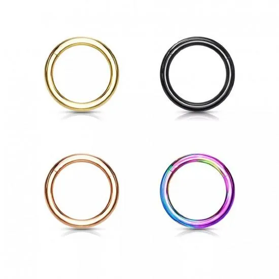 Титанове кільце-клікер, сережка для пірсингу в пупок та в ніс, 1–1.2×6–12 мм, PiercedFish (1 шт.)
