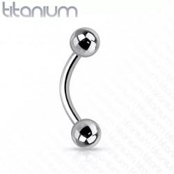 Curved earring for eyebrow, ear cartilage, navel piercing PiercedFish T23C titanium