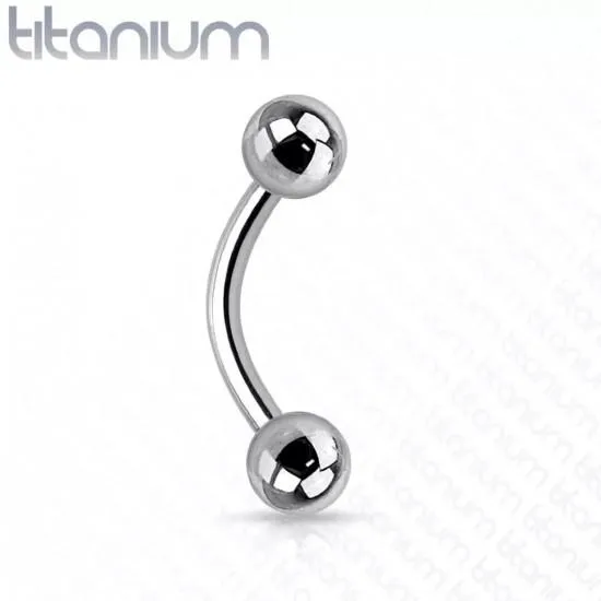Curved earring for eyebrow, ear cartilage, navel piercing PiercedFish T23C titanium (1 pc)