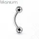 Curved earring for eyebrow, ear cartilage, navel piercing PiercedFish T23C titanium (1 pc)