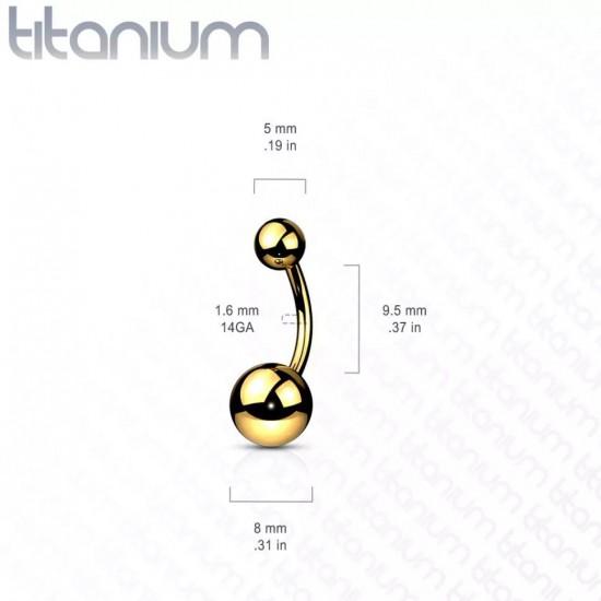 Banana earring for navel piercing PiercedFish T23N01 made of titanium - Banana earrings without pendant