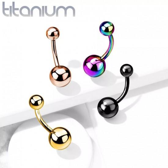 Banana earring for navel piercing PiercedFish T23N01 made of titanium - Banana earrings without pendant