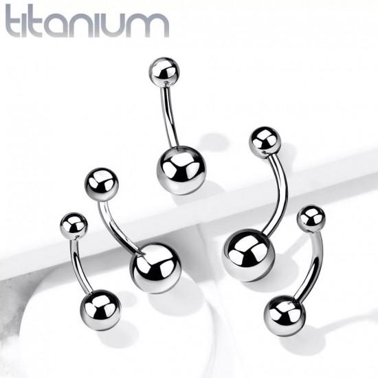 Banana earring for navel piercing PiercedFish T23N01 made of titanium - Banana earrings without pendant
