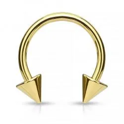 Circular (horseshoe) made of steel with spikes PiercedFish GDPH02 earring for septum, ear cartilage, eyebrows, lips, navel, nipples, smile piercing (1 pc)