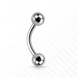 Curved earring for eyebrow, ear cartilage, navel piercing PiercedFish T23C titanium