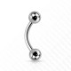Curved earring for eyebrow, ear cartilage, navel piercing PiercedFish T23C titanium (1 pc)