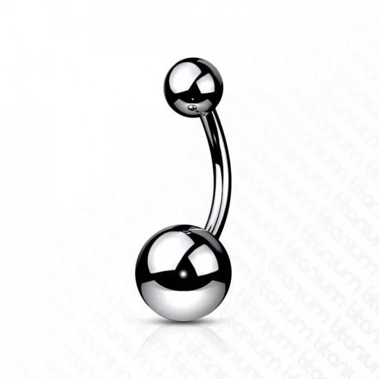 Banana earring for navel piercing PiercedFish T23N01 made of titanium - Banana earrings without pendant