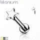 Labret earring made of titanium with star PiercedFish TIL14 for cartilage piercing of the ear, lips (1 pc)