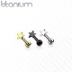 Labret earring made of titanium with star PiercedFish TIL14 for cartilage piercing of the ear, lips (1 pc)