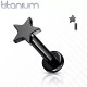 Labret earring made of titanium with star PiercedFish TIL14 for cartilage piercing of the ear, lips (1 pc)