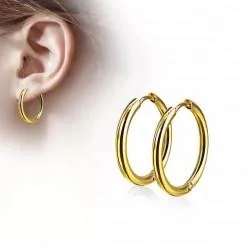 Spikes SE3065G hoop earrings steel colors yellow gold (pair)