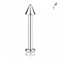 Labret earring made of titanium for lip piercing, ear cartilage PiercedFish T23L02 with a spike