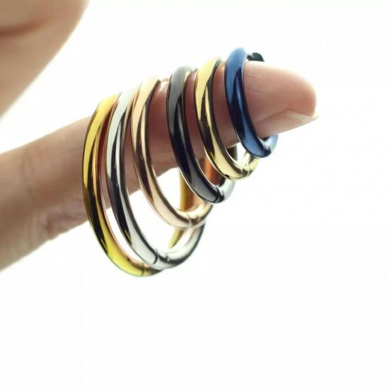 Сережки-кільця Spikes SE3065G сталеві кольори жовте золото - Сережки Каблучки