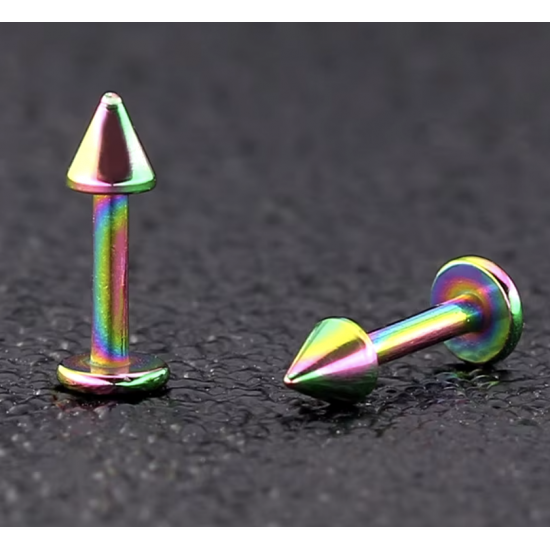 Серьга лабрет с шипом из стали для пирсинга рта или уха PF LS02
