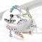 Labret earring for lip or ear cartilage piercing Spikes LSI47 wrap cluster with cubic zirconia