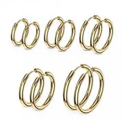 Spikes SE3065G hoop earrings steel colors yellow gold (pair)