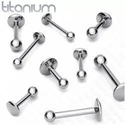 Titanium labret earring for ear (helix, tragus, conch piercing), lip PiercedFish T23L (1 pc)