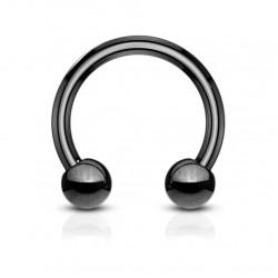 Circular (horseshoe) made of steel with external thread PiercedFish HT earring for the septum of the nose, helix of the ear, tragus, eyebrows, lips, navel, nipples, smile piercing
