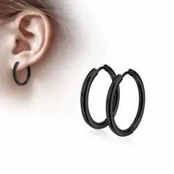 Spikes SE3065K steel hoop earrings black (pair)