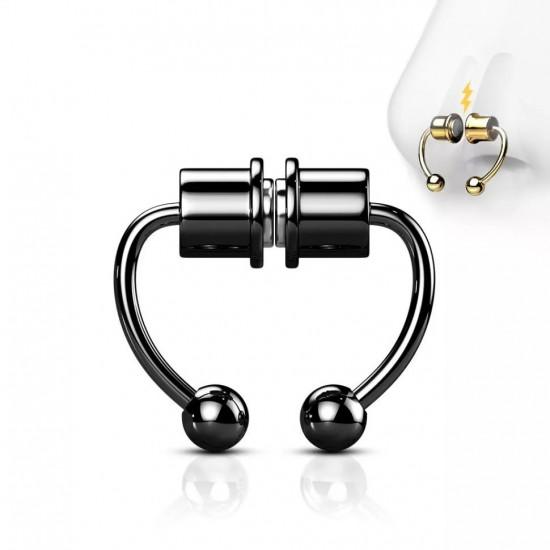Magnetic fake septum (fake earring, nose clip, ear) made of steel PiercedFish SEPF01 imitation horseshoe piercing (pair)