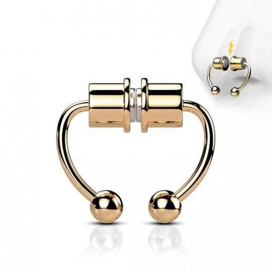 Magnetic fake septum (fake earring, nose clip, ear) made of steel PiercedFish SEPF01 imitation horseshoe piercing (pair)