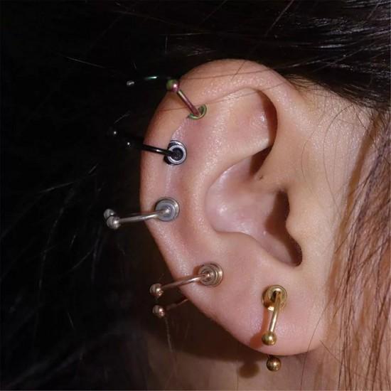 Magnetic fake septum (fake earring, nose clip, ear) made of steel PiercedFish SEPF01 imitation horseshoe piercing (pair)