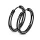 Spikes SE3065K steel hoop earrings black (pair)