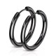 Spikes SE3065K steel hoop earrings black (pair)