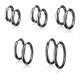 Spikes SE3065K steel hoop earrings black (pair)