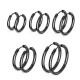 Spikes SE3065K steel hoop earrings black (pair)