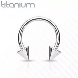 Circular (horseshoe) made of titanium with spikes PiercedFish T23H02 earring for septum, ear cartilage, eyebrows, nose, lips, navel, nipples, smile piercing