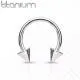 Circular (horseshoe) made of titanium with spikes PiercedFish T23H02 earring for septum, ear cartilage, eyebrows, nose, lips, navel, nipples, smile piercing (1 pc)