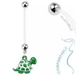 Banana earring for navel piercing PiercedFish NPG-1004 for pregnant women, with turtle
