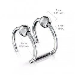 Steel clip for helix (cuff, trompe l'oeil) Spikes RSFX-02 imitation ear cartilage piercing (1 pc)