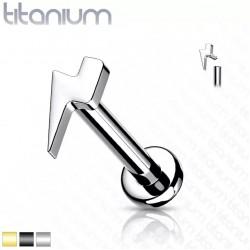 Labret earring made of titanium with a lightning bolt figure PiercedFish TIL10 for cartilage piercing of the ear, lips