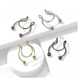 Septum blende (circular earring, nose clip, for nipples) made of steel PiercedFish CLP01 imitation horseshoe piercing (1 pc)