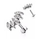 Labret earring made of steel with wrap-cluster and cubic zirconia PiercedFish LSIL01 for piercing of ear cartilage, helix, tragus, lips (Monroe, Medusa) (1 pc)