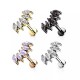 Labret earring made of steel with wrap-cluster and cubic zirconia PiercedFish LSIL01 for piercing of ear cartilage, helix, tragus, lips (Monroe, Medusa) (1 pc)