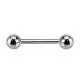 Barbell (1 mm, 1.2, 1.6 mm) made of PiercedFish BS steel for ear, helix, industrial, tongue, eyebrow, nipple piercings (from 6 mm to 51 mm long) (1 pc)